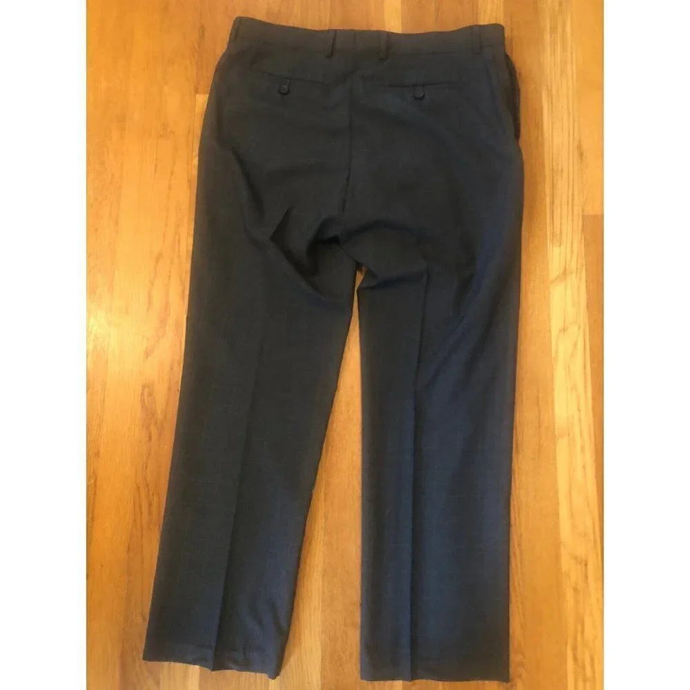 Banana Republic Mens Size 35x30 Blue Plaid Tailored Slim Fit Dress Pants